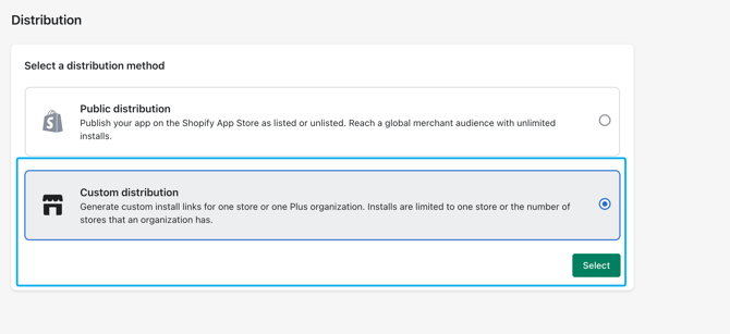 Choose Custom distribution