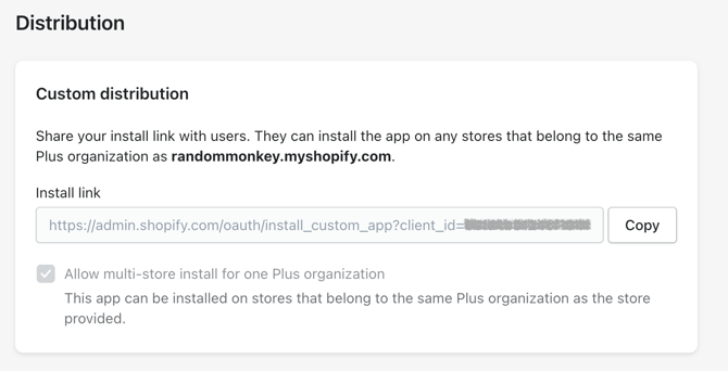 Custom distribution link