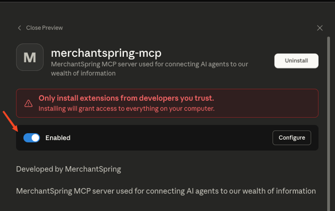 enable mcp server